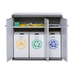 ตู้ต่ำ 'scik' ซม. 93.6x39x86H 3ประตูสำหรับเก็บขยะแยกต่างหากทำจากพลาสติกรีไซเคิล - Product Image 1