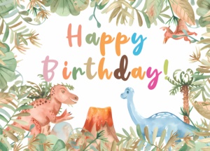 Fondo de fiesta de cumpleaños de dinosaurio selva Tropical Safari cartel salvaje globos accesorios niños estudio Photozone <span class=keywords><strong>foto</strong></span> de fondo - Product Image 6