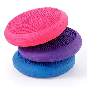 Customized Logo Yoga Exercise Balance Disc Wobble Cushion Inflatable Massage Balance Cushion