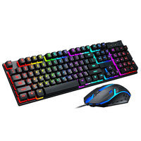 Kit Combo Clavier et Souris Gamer RVB Lumineux USB Filaire PC ABS