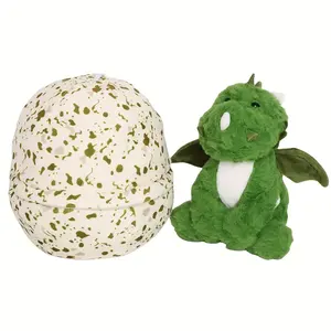 25cm Dinosaur Egg Plush Dinosaur Plush Toys With Wings Green Dinosaur Cuddly Hugging Sleeping Doll Gifts Easter Basket Easter