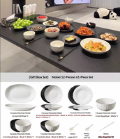Service de vaisselle en céramique noir mat et blanc, assiettes et bols minimalistes pour la table à manger à la maison, décoration de table de restaurant
