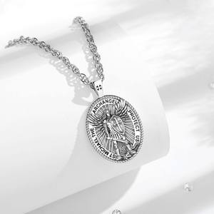 Merryshine hadiah agama unik pria, liontin jimat berlapis emas San <span class=keywords><strong>St</strong></span> <span class=keywords><strong>Michael</strong></span> the <span class=keywords><strong>Archangel</strong></span> - Product Image 6