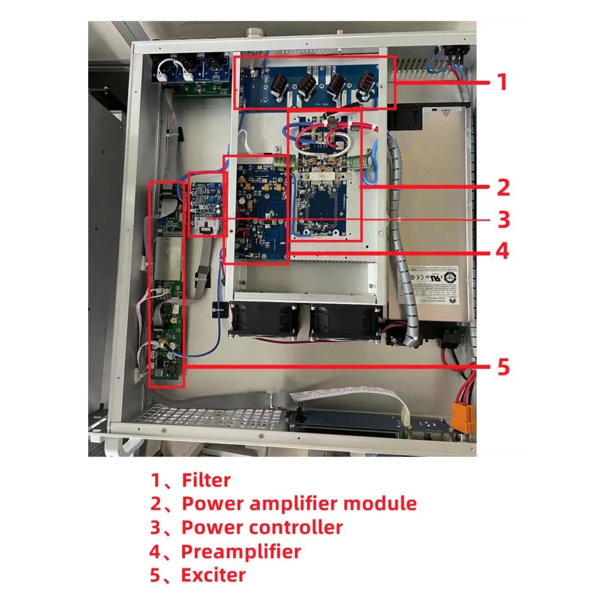 YXHT FM BLF 188XR Transistor penguat daya modul + Filter + Preamplifie + penambah + pengontrol daya Total 5 bagian