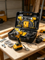 Kit de perceuse sans fil 21V sans balais avec batterie au lithium, ensemble d'outils portables pour la maison, perceuses électriques OEM