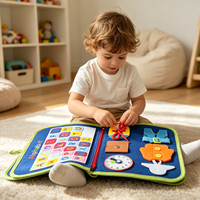 Tableau d'activités Montessori Dinosaure en feutre pour enfants, livre d'activités éducatives précoces, jouets pour 3 ans et plus