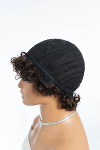 Perruque courte coupe pixie cheveux humains perruque Rose Curly Full Machine Made Fumi Curly Short <span class=keywords><strong>Bob</strong></span> Pixie Cut Perruques pour les femmes noires - Product Image 4