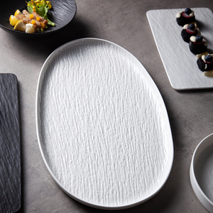 Horeca-vajilla de servicio de cating, bandeja de porcelana blanca mate, platos de servicio, platos de cerámica - Product Image 3