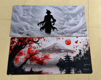 Alas Meja Gaming Serat Super Karet Alami Motif Bunga Sakura Jepang Ukuran Besar 40*90cm 30*80cm Warna Pink