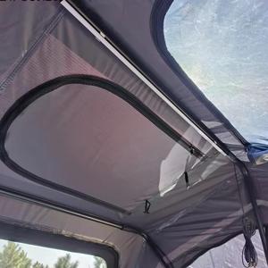 Tente <span class=keywords><strong>de</strong></span> <span class=keywords><strong>toit</strong></span> <span class=keywords><strong>de</strong></span> voiture pliable EM, tente <span class=keywords><strong>de</strong></span> camping familiale pour 3 personnes, imperméable, protection UV, avec annexe pour fourgonnette, SUV, camion - Product Image 5