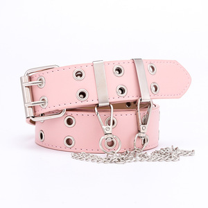WDD386 Ladies New Punk Style Double scarico Eye PU Belt Women Fashion <span class=keywords><strong>Jeans</strong></span> catene cinture in PU cinture a vita larga Casual femminili - Product Image 5