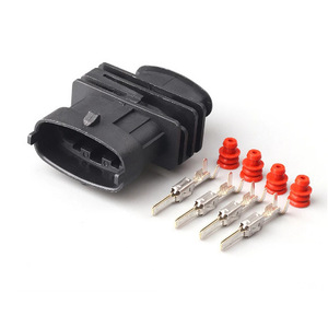Conector Automotriz de 4 Posiciones, Negro, PBT, Impermeable IP20, Terminal Macho-Hembra para Uso Automotriz - Product Image 1