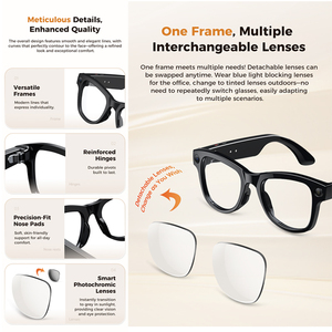 New 8MP Camera Smart AI <b>Glasses</b> 3600mAh Charging <b>Case</b> Power Bank 1080P HD Camera ChatGPT 32GB Translation Video Sunglasses - Product Image 6