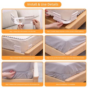 4Pcs Porte-draps de lit robustes Sangles de <span class=keywords><strong>matelas</strong></span> <span class=keywords><strong>pour</strong></span> garder les draps fermes et serrés Porte-draps <span class=keywords><strong>pour</strong></span> les coins - Product Image 3