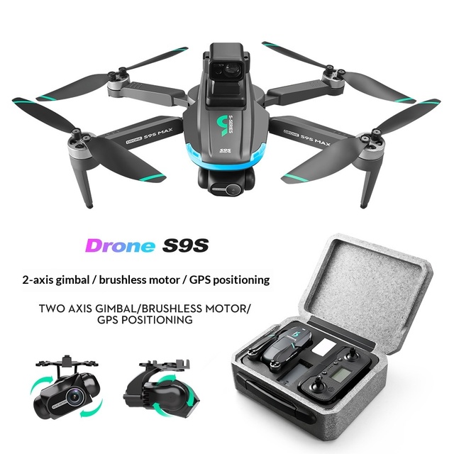 S9S Kids Plastic Drone 4K HD Two-Axis Electric Servo Aerial Photography Remote Control Aircraft Brushless GPS