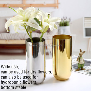 Venta al por mayor de alta gama de acero inoxidable 304 jarrones para arreglos florales impermeable hidropónico hogar florero de mesa de metal - Product Image 5