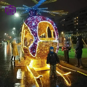 Décoration de Noël en forme d'avion avec éclairage LED, motif imperméable pour jardin, art extérieur, décoration de vacances - Product Image 2