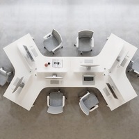 Vente directe d'usine Mobilier de bureau moderne Poste de travail modulaire pour 6 personnes Cloison de bureau
