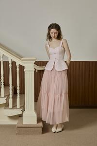 Top de Tirantes con Escote Cuadrado, Estilo Clásico, Jacquard de Poliéster Brocado, Diseño de Mariposa, Modelo VIAN - KA45 - Product Image 3