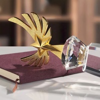 Trophée en cristal personnalisé, modèle de faucon doré, en métal, cadeaux souvenirs pour cérémonie de remise de prix