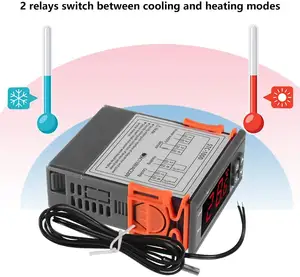 STC-1000 dijital sıcaklık kontrol cihazı termostat 110V 1M su geçirmez sensör ısıtma soğutma LED sıcaklık kontrol rölesi