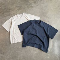 T-shirt col montant personnalisé pour homme, 300 GSM, en coton vierge, coupe oversize et carrée, style streetwear, col côtelé épais, uni