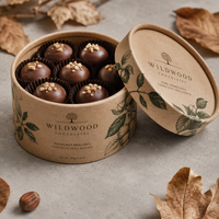 Boîte cadeau en chocolat de luxe sur mesure à bords ronds, emballage de confiserie artisanale haut de gamme, boîte en carton
