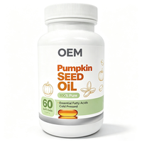 Suplemen Diet Minyak Biji Labu OEM Private Label Softgels 60 Kapsul 1000 mg Cold Pressed