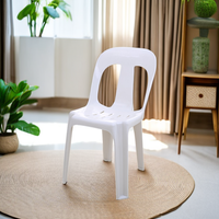 Chaise de salle à manger moderne en plastique rigide empilable pour adultes, sans accoudoirs, pour cuisine et villa