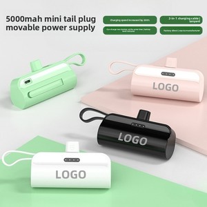 Nuova Tendenza <span class=keywords><strong>Elettronica</strong></span>: Power Bank Mini Capsula con Cavo Integrato, Compatto e Portatile, 5000mAh 10W, Batteria agli Ioni <span class=keywords><strong>di</strong></span> Litio - Product Image 5