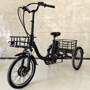 CE RoHs证书Triciclo electrico 20英寸便携式折叠电动城市自行车3轮