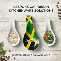 Support à Cuillères Thème Jamaïque, Haïti, République Dominicaine, Antigua-et-Barbuda – Créatif, Tendance et en Plastique – Vente en Gros