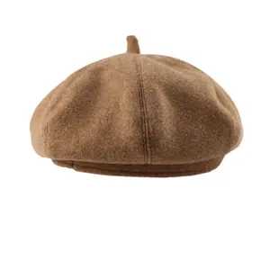 हल्के आकस्मिक शैली गर्म फ्रेंच टोपी टोपी पुरुषों महिलाओं ठोस रंग क्लासिक ऊन टोपी