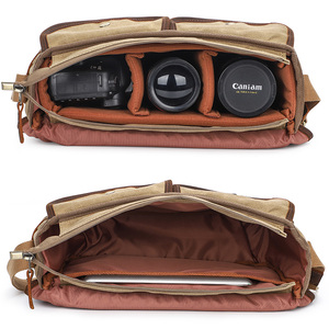 Waterproof Traveler <strong>Messenger</strong> Waxed Canvas Cross Body Water Proof <strong>Camera</strong> <strong>Bag</strong> for DSLR Mirrorless Cameras - Product Image 3