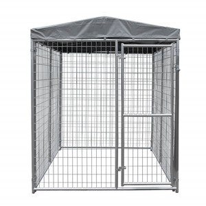 Grand enclos pour chien en fil métallique soudé pour extérieur, cage robuste en métal pour chien, enclos pour animaux de compagnie en acier galvanisé avec toit résistant aux intempéries - Product Image 4