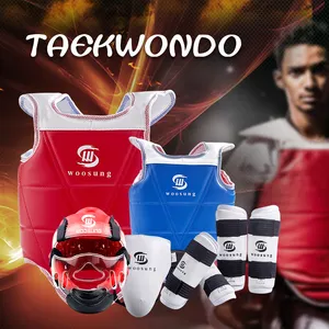 Productos de artes marciales, equipo de Taekwondo, protector de pecho, protector de piernas, casco, protector de piel, equipo de protección de taekwondo, directo de fábrica