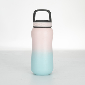 Bouteille isotherme personnalisée 350 ml, couleur dégradée, revêtement d'usine, sans BPA, écologique, à large ouverture, avec couvercle, très vendue, pour le camping - Product Image 1