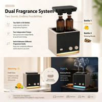 Diffuseur d'arômes intelligent, contrôle par application Bluetooth WiFi, double parfum, diffuseur d'huiles essentielles par nébulisation avec lumière ambiante LED