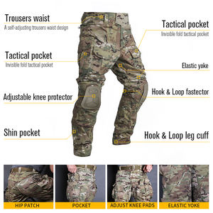 Emersongear G3 Combat Camouflage uniformi <span class=keywords><strong>Multicam</strong></span> di sicurezza Ripstop Uniformes Tactico tuta tattica con ginocchiere - Product Image 4