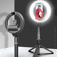 Sıcak L07 yuvarlak lamba Selfie 360 akıllı telefon Tripod dolgu aydınlatma sopa Selfie halka işık dolgu dolum Selfie sopa