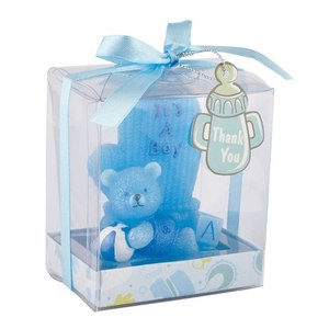 Candela Profumata Artigianale in Cera di Soia a Forma di Orsetto Blu Cielo, Altezza 80 mm, con Motivo Animale, per Decorazioni di Halloween - Product Image 2