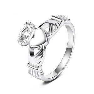 Anello di amicizia e gruppo di amore <span class=keywords><strong>con</strong></span> simboli corona di cuore in argento Sterling tradizionale Claddagh anello di amicizia celtica - Product Image 2