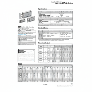 Pièces pneumatiques de CXSL10-30 de cylindre à double tige SMC Pneumatics - Product Image 1