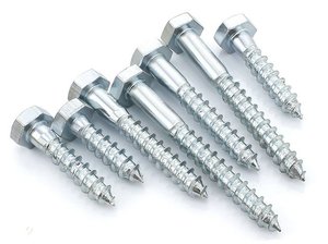 สกรูไม้หกเหลี่ยมสกรูไม้หกเหลี่ยม M8มสังกะสีชุบสังกะสีเหล็กคาร์บอน - Product Image 2