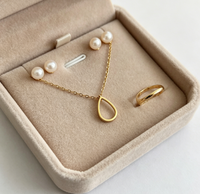 Collier Minimaliste Ouvert en Acier Inoxydable 316L Plaqué Or, Étanche et Inaltérable, pour Femme