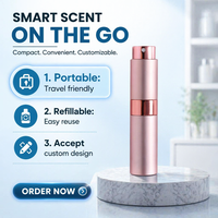 Atomiseur de parfum métallique fin de luxe avec logo personnalisé - Flacon en verre rechargeable de 10 ml avec pompe de voyage, impression couleur personnalisée