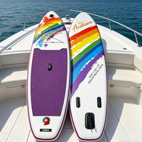 Planche à pagaie gonflable très prisée, motif coloré esthétique, pour sports nautiques en famille, portable, 3 ailerons, essentiel pour les voyages en couple