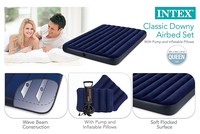 INTEX Tragbares leichtes Luftbett-Set mit Handpumpe und Kissen Aufblasbare Matratze Outdoor Camping Wohn möbel Verwendung