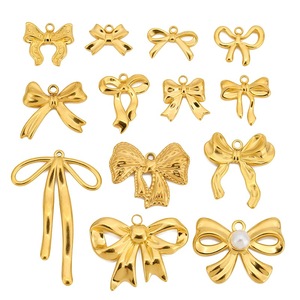 Colgante de lazo de acero inoxidable con formas mixtas chapadas para la fabricación de collares, accesorios de joyería WLL61 - Product Image 1