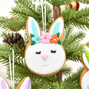 Paquete de 4 Colgantes de Cabeza de Conejo de Arcilla para Pascua, Decoraciones para el Festival de Primavera para Niños, Manualidades para Fiestas - Product Image 2